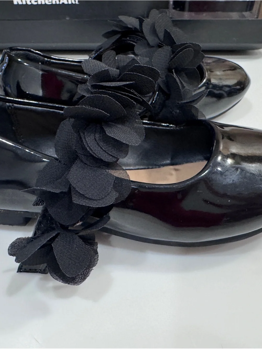 Copper Key Girls' Blossom Chiffon Patent Floral Mary Jane Flats